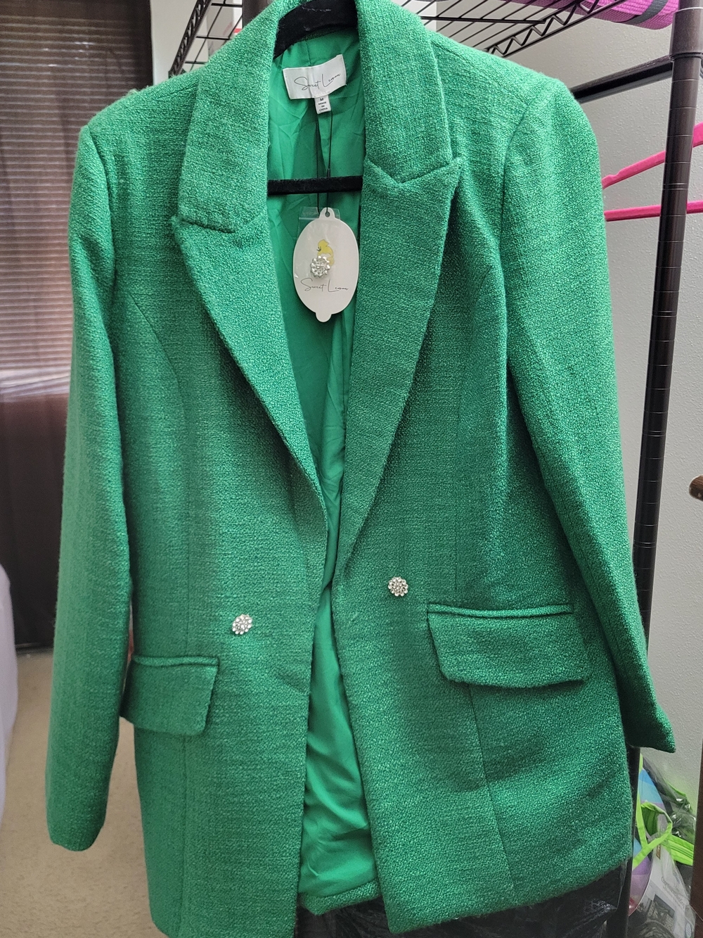 Green Women's Tailored Blazer with Decorative Buttons - Signed Lauren